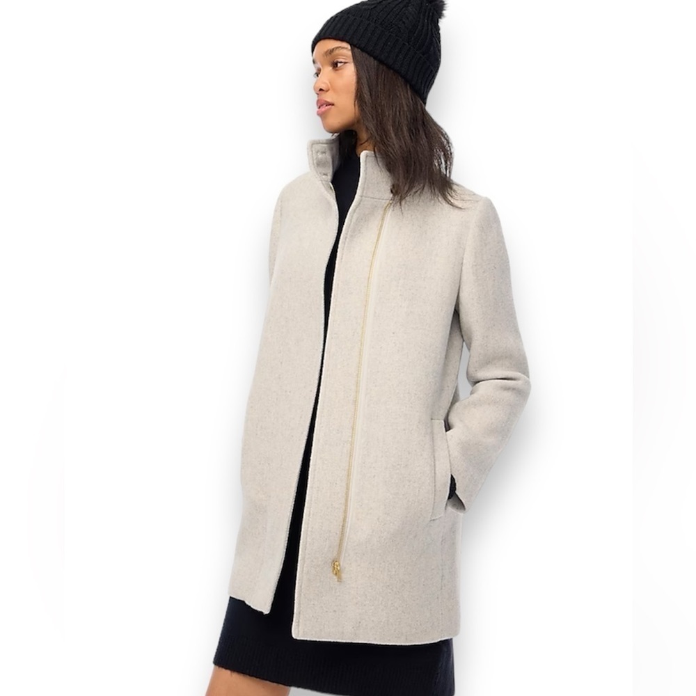 J. Crew Factory Gray Wool Blend Cocoon Coat